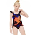 thumbnail image 5 of Fairy Tail Girls Swimsuit Ruffle One-piece Beachwear Kids Cute Swimwear Summer Bathing Suit 10-12Y(150cm), 5 of 8