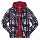 thumbnail image 1 of Chaqueta Sherpa para hombre, sudadera con capucha de forro polar grueso a cuadros, informal, con cremallera, cálida, para otoño e invierno, camisas de corte relajado, 1 of 5