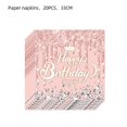 thumbnail image 3 of Diamante rosa Feliz cumpleaños Baby Shower decoraciones para fiesta mantel Banner vajilla niñas adultos suministros de despedida de soltera, 3 of 4