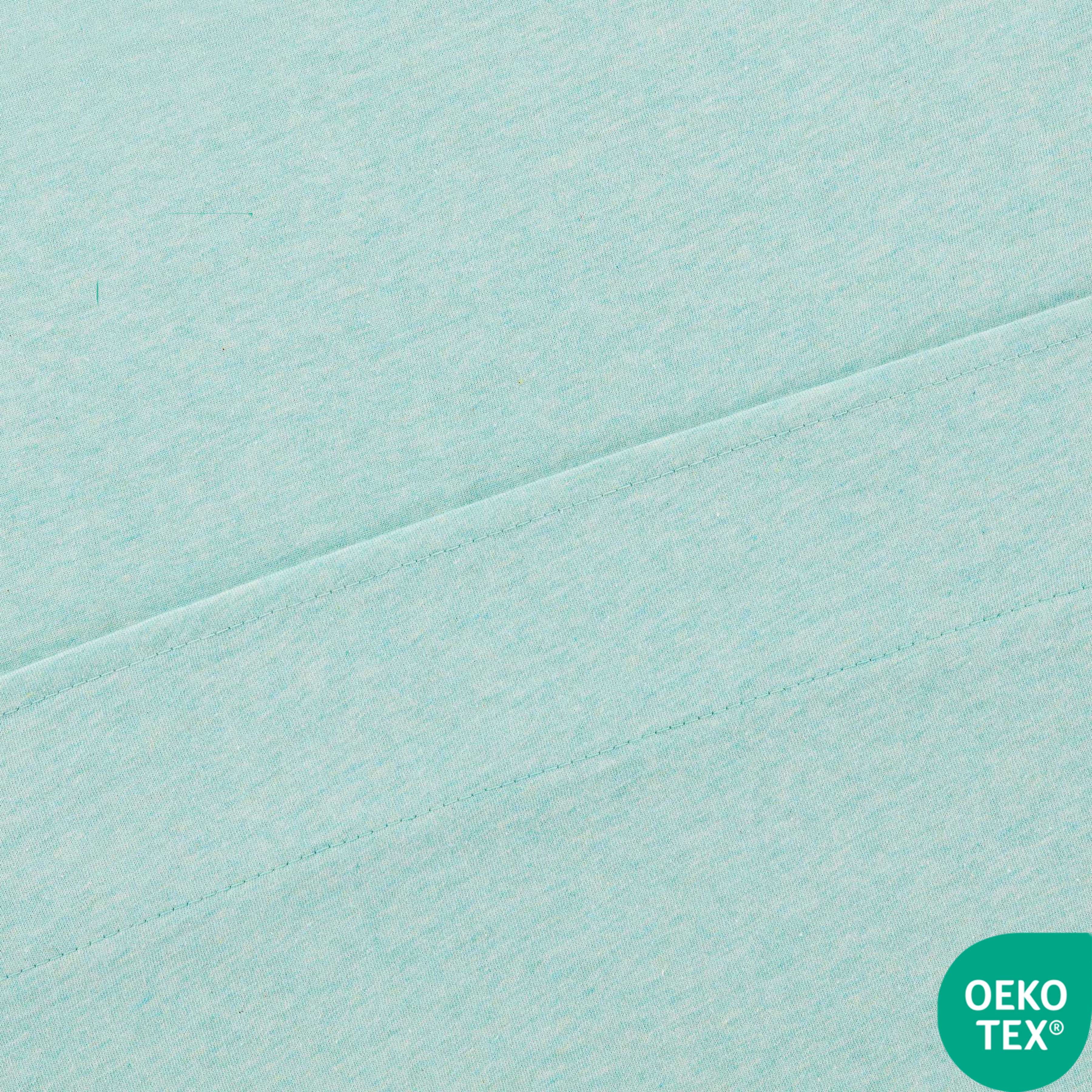 Mainstays Cotton Rich Extra Soft Jersey Bed Sheet Set, Full, Classic Mint, 4 Pieces