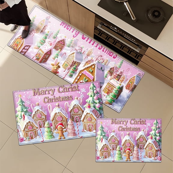 YIMEIS Fall Christmas Halloween Kitchen Mat Cushioned Anti Fatigue Kitchen Rug Non Slip Kitchen Rugs and Mats Standing Desk Mat Comfort Floor Mats for Kitchen House Sink - 47''*18''