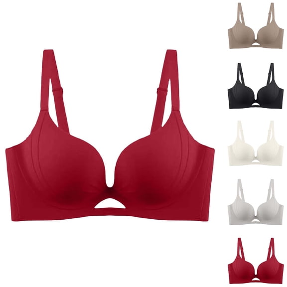 CFLVAEK Bras for Women No Underwire Full Coverage Everyday Bra Comfort Push Up T Shirts Bralettes Adjustable Straps Bras Black M