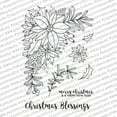 Paper Rose Clear Stamps 4"X6"Poinsettia Corner