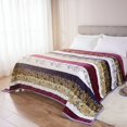 thumbnail image 2 of DaDa Bedding Botanical Floral Striped Carnations Mink Flannel Fleece Throw Blanket (XY9829), 2 of 11