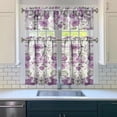 thumbnail image 3 of Pioneer Kitchen Curtains and Valance Set 36 Inch Tier Purple Floral Wildflower Farmhouse 3 Pieces Set Dining Room Small Curtain Drapes Cafe Curtains Valance for Home Decor Rod Pocket, 3 of 6