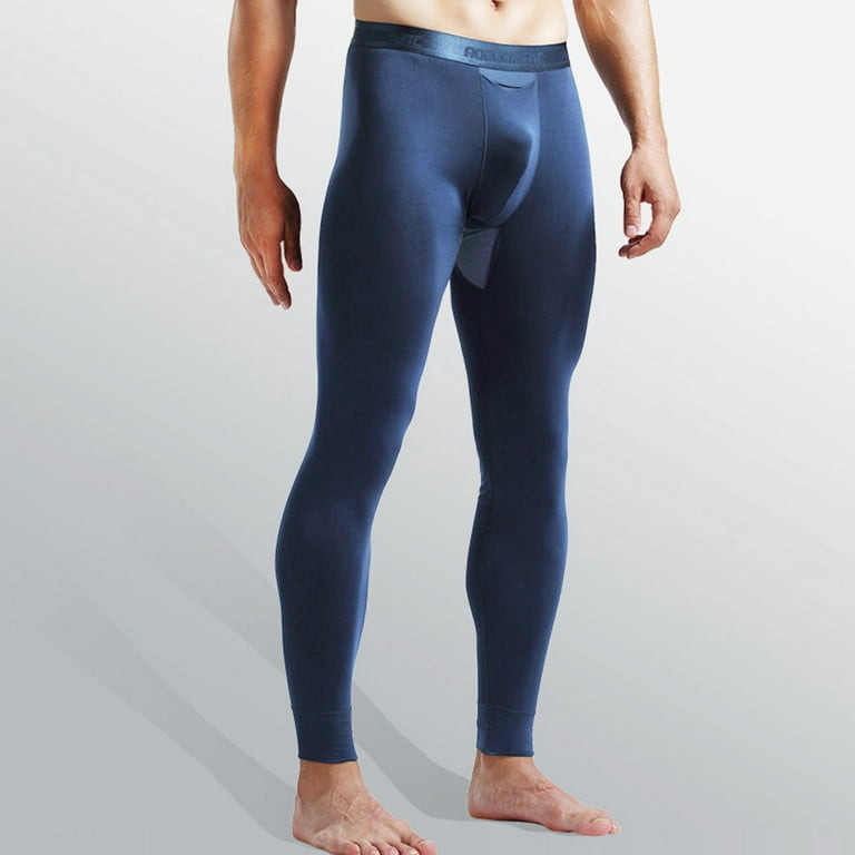 Mens Thin Stretchy Nylon Compression Base Layer Pants Leggings Thermal Long  Johns Underwear