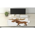 thumbnail image 2 of Cartoon Computer Mouse Pad, Funny Moose or Elk Standing and Smiling Happily, Rectangle Non-Slip Rubber Mousepad Large, 31" x 12" Gaming Size, Cinnamon White, by Ambesonne, 2 of 2