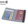 thumbnail image 3 of Faux Leather RFID Business Passport Air Ticket Bank ID Card Holder Cover Case, 3 of 8