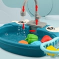 thumbnail image 2 of Kids Play Sink with Running Water, Animal Themed Electric Washbasin Toy with 180 Degree Rotating Faucet, Kitchen Pretend Play Set for Toddlers, 2 of 11