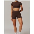 thumbnail image 3 of Conjuntos de entrenamiento for mujer, 2 piezas, sujetador deportivo, camiseta sin mangas, polainas de cintura alta, gimnasio, Yoga, ropa activa, Top de entrenamiento for mujer, 3 of 6