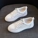 thumbnail image 2 of 2022 nuevas zapatillas de deporte de cuero para mujer, zapatos planos, zapatos blancos pequeños, zapatos casuales de verano de malla, zapatos planos, 2 of 4