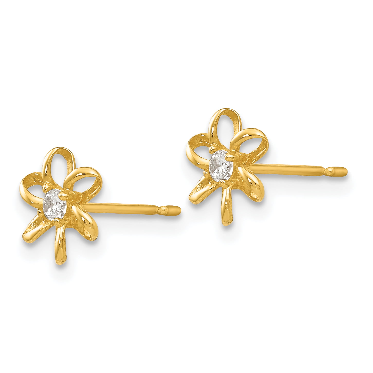14kt Yellow Gold Madi K Childrens Flower Post Earrings
