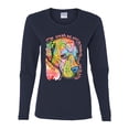thumbnail image 3 of Neon Lab Dog Lover Shirt | Labrador Dogs Speak To Those Who Listen | Dean Russo Art Animal Lover Womens Long Sleeve T-Shirt, Navy, XX-Large, 3 of 6