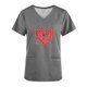 thumbnail image 3 of Blusas de Manga Corta para las Mujeres Casual V-Cuello Impreso Bolsillos Blusa, Poliéster Ligero Top para el Uso Diario, Fiesta Y Toda la Temporada, 3 of 4