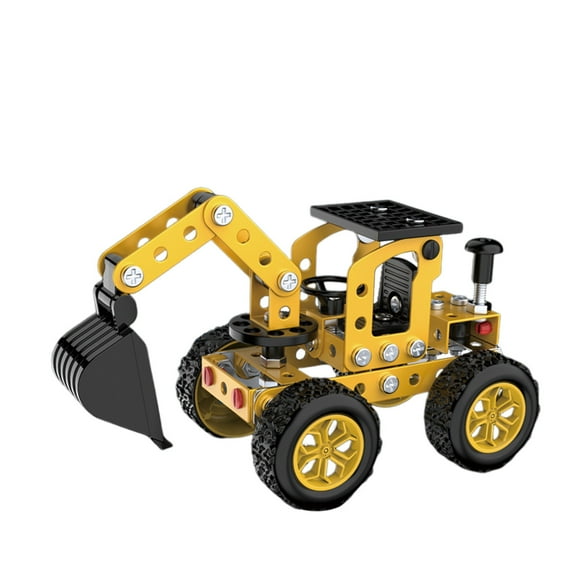 YHWJZYF Erector Sets Metal Assembly Toys Model Excavator Kits STEM Projects Model Car Kits to Build Birthday Gifts for Kids 8-16 Yellow