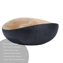 Home Decor Collection Sterling & Noble Home Black and Natural Wood Decorative Tabletop Bowl