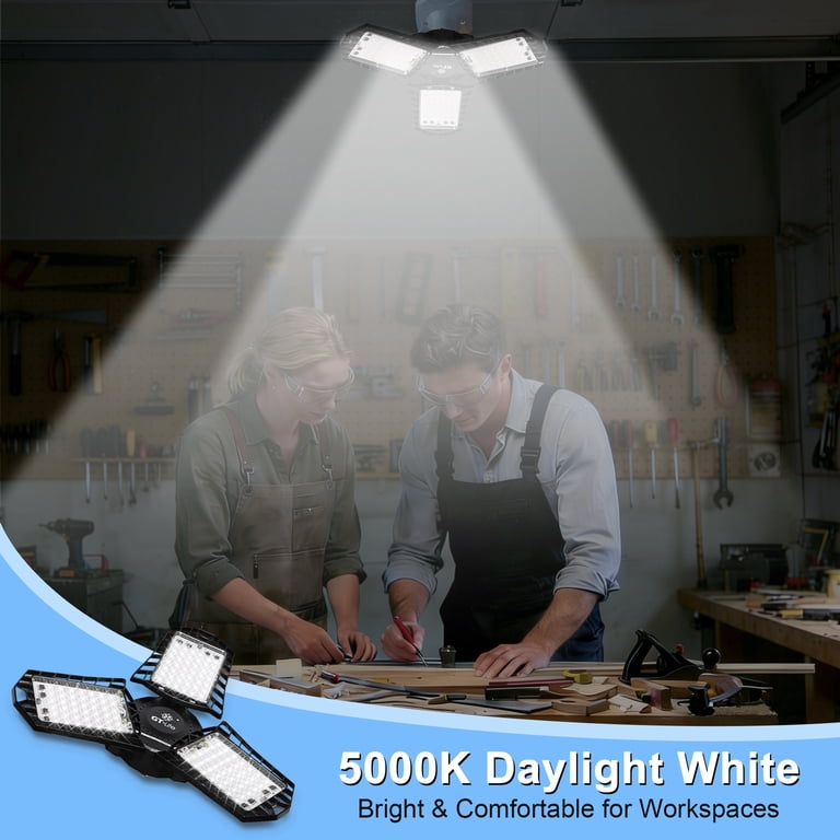 GT-Lite LED Garage Light 60-Watt 6000 Lumen, Adjustable 3-Panel