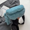 thumbnail image 2 of Bolso Mujer Cinturón Cintura Versátil Mullido Bandolera Otoño Invierno Monedero Azul, 2 of 8