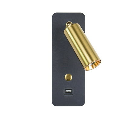 

Livesture Nordic Led Wall Light Bedroom Bedside Light Key Black gold Warm White