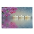 thumbnail image 1 of Peace Cutting Board, Japanese Candle Relaxing Environment Cherry Blossoms Inspirations Image, Decorative Tempered Glass Cutting and Serving Board, Large Size, Lavender Pink Blue, by Ambesonne, 1 of 1