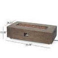 thumbnail image 4 of Hearth Outdoor 50,000 BTU Iron Rectangular Fire Pit (No Tank Holder), Brown Wood Pattern, 4 of 7