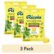 (3 pack) Ricola® Sugar Free Lemon Mint Throat Drops | Refreshing Throat Relief & Oral Anesthetic, 19 Count