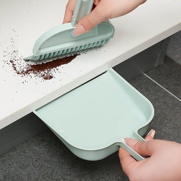 Mini cepillo de escritorio para niños, pequeño, con recogedor, cepillo de limpieza para teclado, cepillo de barrido de escombros de escritorio, escoba corta de plástico