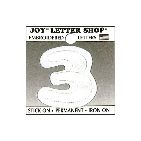 Joy Applique Letter Iron On Cooper 1.5" White 3
