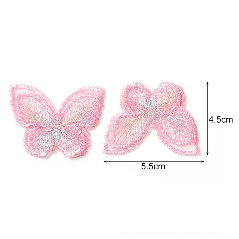 Glitter Butterfly Appliques 3D Silk Butterflies for Wedding Decoration,  Baby Girl Hair Pins 