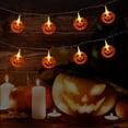 thumbnail image 4 of Luces de cadena de calabaza de Halloween, 9.8 pies 20 luces LED de calabaza que funcionan con pilas, cadena de luces de hadas de calabaza para Halloween, 4 of 5