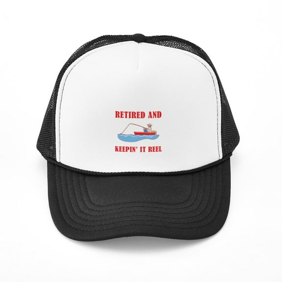 CafePress - Funny Fishing Retirement - Adjustable Unisex Printed Trucker Hat with Mesh Back