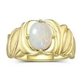 thumbnail image 1 of RYLOS Bagues pour Femmes Bague en Or Jaune 14K Solitaire Pierre Précieuse Ovale 9x7 mm avec Anneau Fini Satiné Bijou Opale d'Octobre Taille 5, 1 of 7
