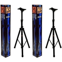 2 MR DJ SS450B Universal Black Heavy Duty Folding Tripod PRO PA DJ Home On Stage Speaker Stand Mount Holder with Mounting Plate