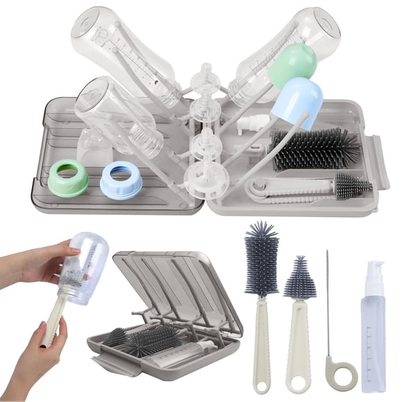 Kit de limpieza para biberones Mombasics 6 en 1 con cepillos de silicona