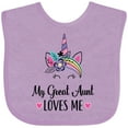 thumbnail image 3 of Inktastic My Great Aunt Loves Me Unicorn Niece Girls Baby Bib, 3 of 4
