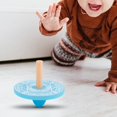 thumbnail image 1 of La parte superior giratoria juega la superficie lisa ligera del regalo de de los juguetes de la guardería de los niños de los juguetes de madera Azul Hugo Tapas sin pintar, 1 of 10
