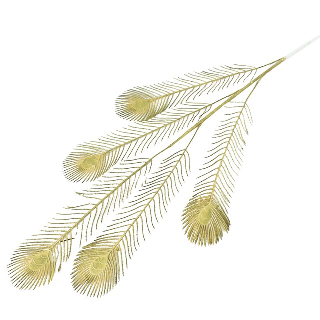 Coofit 2PCS Artificial Flower Lifelike Peacock Tail Fake Plant Fake Flower for Wedding