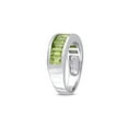 thumbnail image 2 of Gem & Harmony 2.70 Carat (Ctw) Peridot Baguette Band Ring in Sterling Silver for Women, 2 of 6