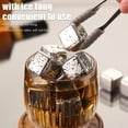 thumbnail image 5 of Whiskey Stones,Reusable Ice Cubes,4Pcs Stainless Steel Ice Cubes Reuseable Polishing Beverage Chilling Stones for Kitchen Restaurant Office Red Wine Bar Beer(4 capsules with ice clip), 5 of 5