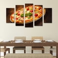 thumbnail image 3 of Juego de Cuadros Decorativos, Pizza Italiana Estilo Margarita, Estilo Rústico y Apetitoso, 5 Piezas, Ideal para Pizzería y Cocina, 150x80cm, 3 of 5