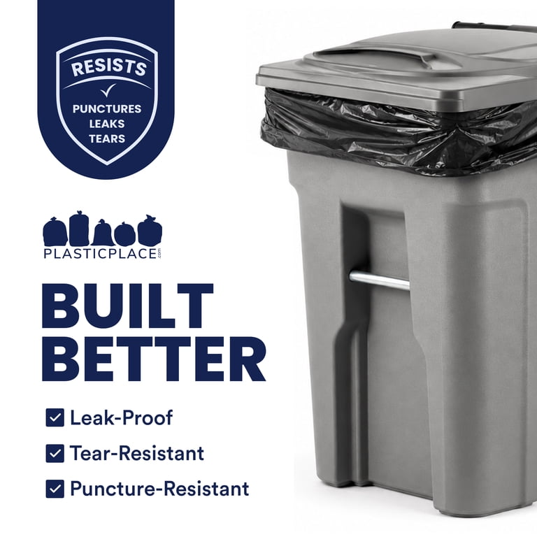 Heavy Duty 64-65 Gallon Black Trash Bags, 50 Count photo 3