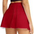 thumbnail image 2 of Gibobby faldas para mujer Falda de de tenis sólida informal para mujer Falda deportiva de yoga Falda corta(Rojo， L), 2 of 5