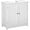 White, variant on YANG2 Pedestal Sink Storage Cabinet, Vanity Base Cabinet, Under Sink Bathroom Cabinet with U-Shape Cut-Out and Adjustable Internal Shelf, White and Gray