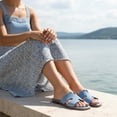 thumbnail image 6 of Cushionaire Voyage Cutout Strap Slides for Women - Slip On Summer Flats, Comfortable and Trendy Vacation Style Sandals for Women, 6 of 19