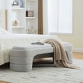 thumbnail image 1 of 64.96 "Amplio moderno tapizado sin brazos tapizado bancos del dormitorio extremo de la cama banco para la entrada, Chenille otomano pie taburete para la sala de estar y el dormitorio, 1 of 5