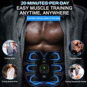2 Sets EMS Electric Smart Trainer Belt USB Rechargeable Electric Body Slimming Massager for Abdomen/Arm/Leg Home Office Exercise