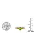 thumbnail image 3 of Dazzlingrock Collection 7X5MM Pear Peridot & Round White Diamond 3 Stone Teardrop Engagement Ring for Women (0.10 ctw, Color I-J, Clarity I2-I3) in 10K Rose Gold, Size 6, 3 of 4