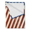 thumbnail image 2 of 4th of July Soft Flannel Fleece Throw Blanket, Abstract Diagonal Stripes with Stars Old Glory Themed Illustration, Cozy Plush for Indoor and Outdoor Use, 70" x 90", Beige Navy Blue Ruby, by Ambesonne, 2 of 5