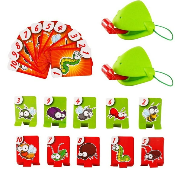 Funny Desktop Game Toys Chameleon Lizard Mask Wagging Tongue Lick Cards Board Game for Children Family Party Toys
