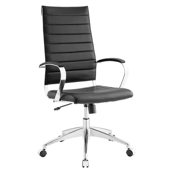 Computer Work Desk Chair, Black, Faux Vinyl Leather, Home Office Business, Modern Contemporary HB33125